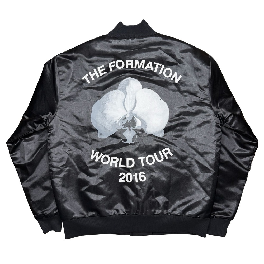 Beyonce x 2016 The Formation world tour concert merch satin black orchid jacket